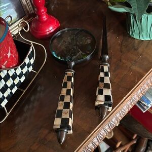 VINTAGE ART DECO Magnifying Glass & Letter Opener DESK SET